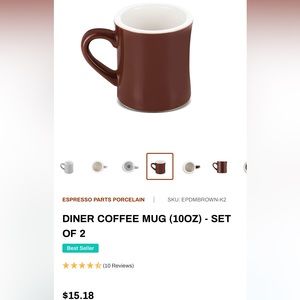 Diner Coffee Mugs - 10oz each